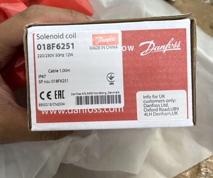 4PCS LOT- Danfoss 018F6251 Solenoid coil, BF230AS, Cable,1.00m,220-230VAC- New