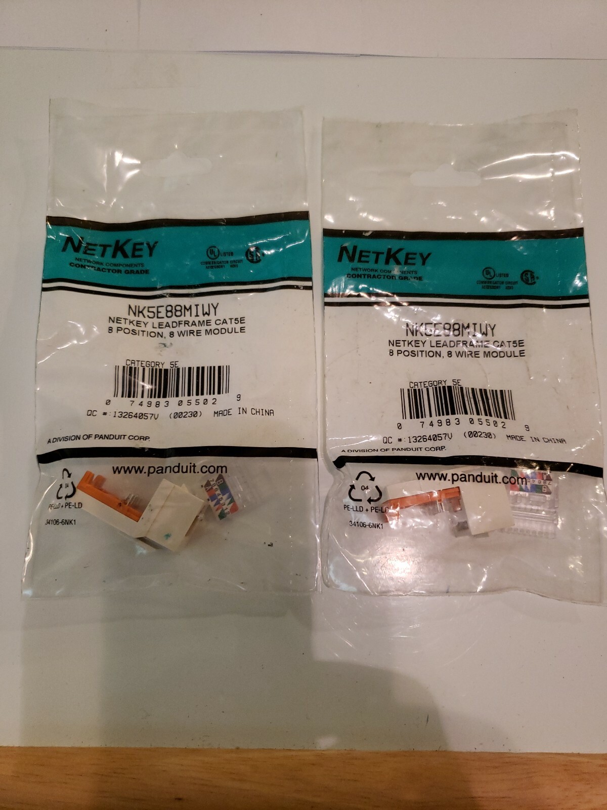 New Panduit NK5E88MIWY Netkey Leadframe Cat 5E