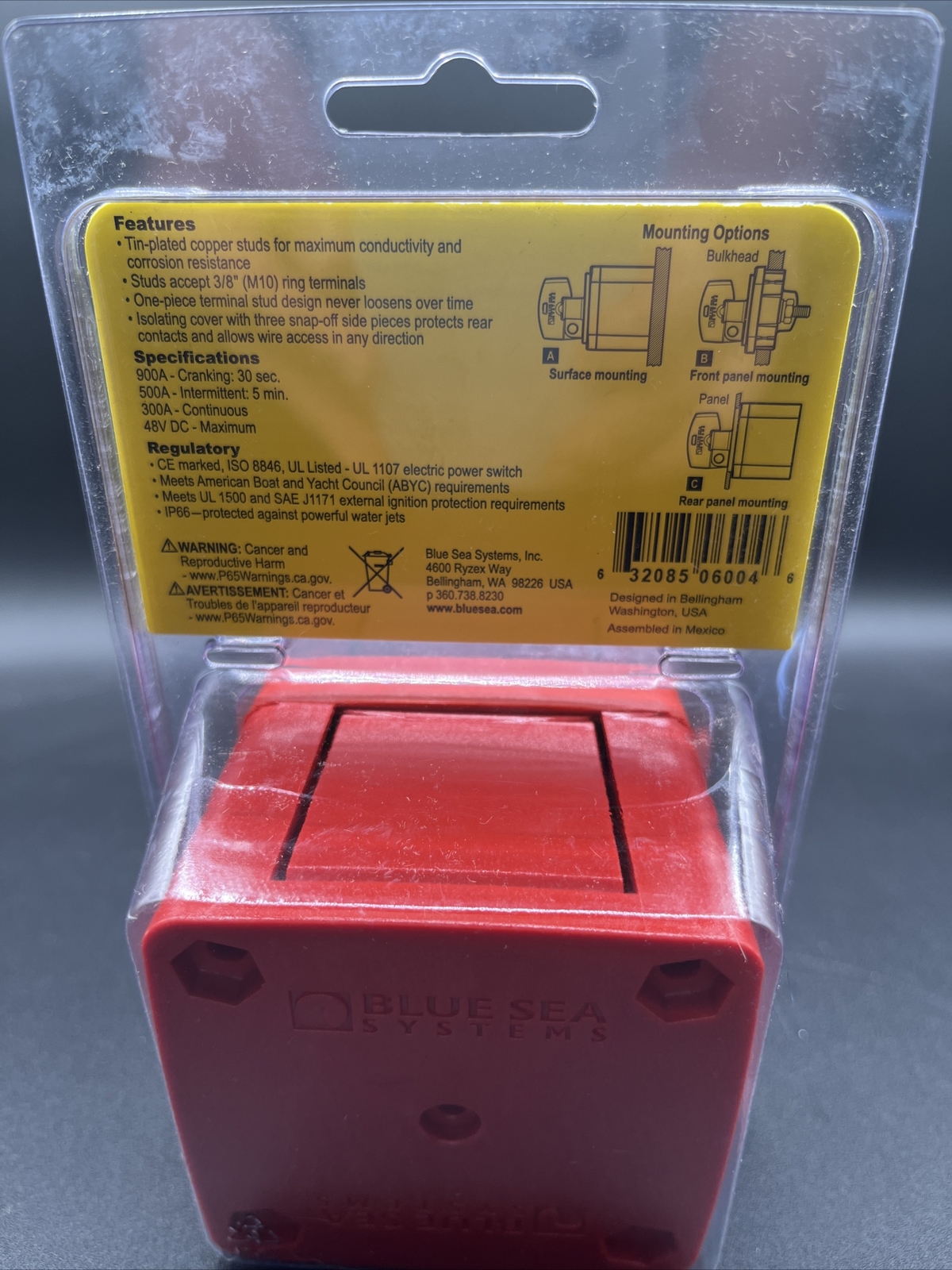 New Blue Sea Systems M Series Battery Switch On/Off 6004