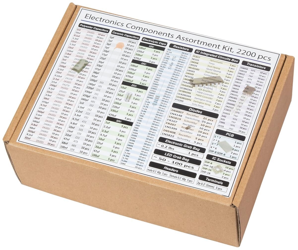 2200 pcs Premium Assorted Electronic Components Kit – Perfect for DIY Projects