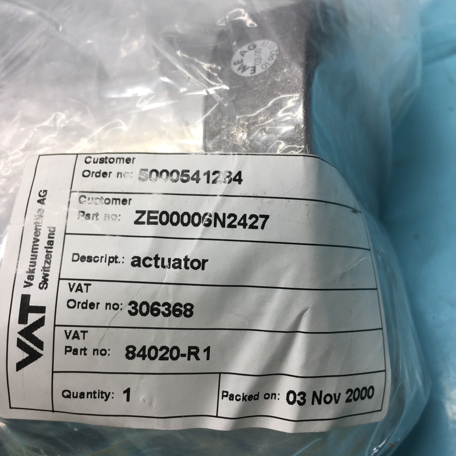 ASS AG-Schweiz 84020-R1 ActuatorDirect Drive, HY200 3437 0560 AG04 VAT, 133425