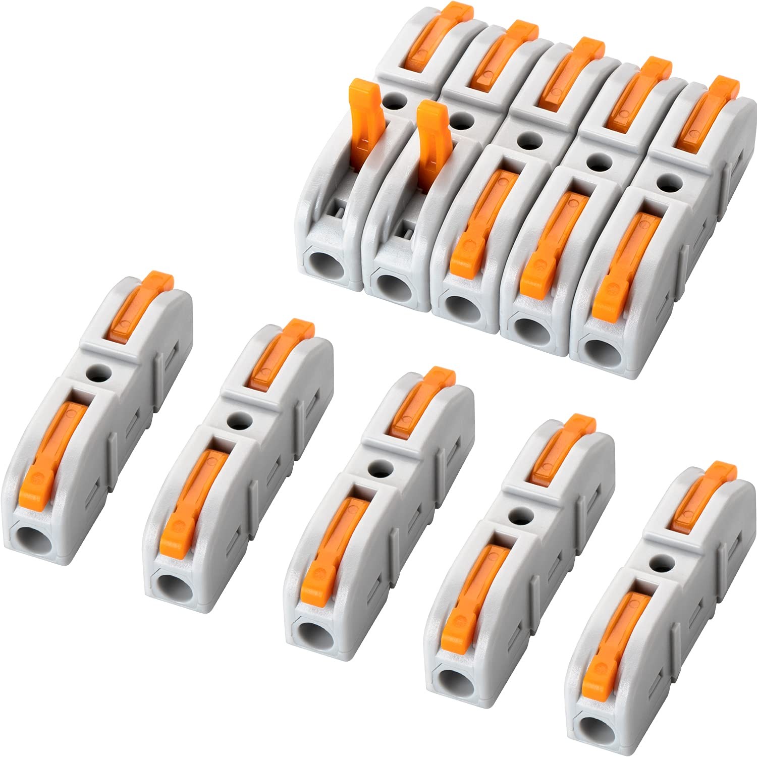 GKEEMARS 20 Pcs Wire Connector, 1 Conductor Compact Splicing Orange
