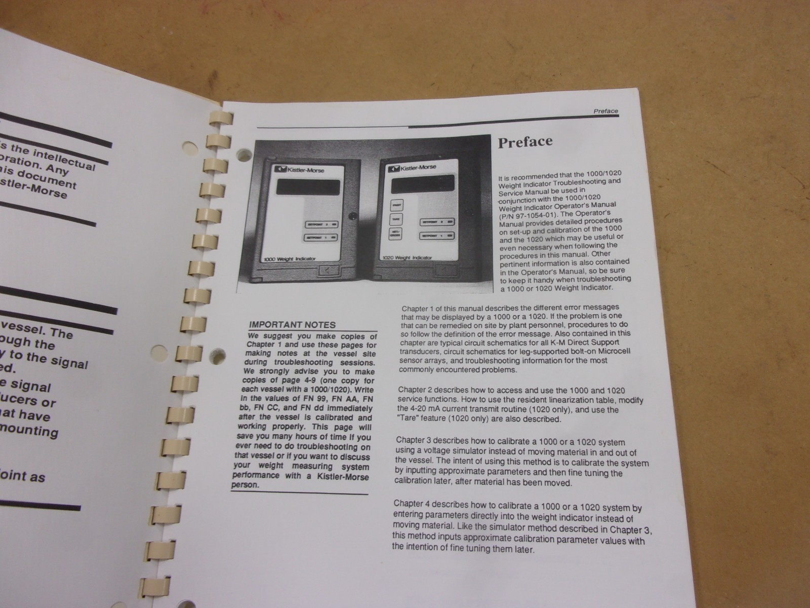 Kistler Morse 1020 Weight Indicator Troubleshooting Service Training Manual Book