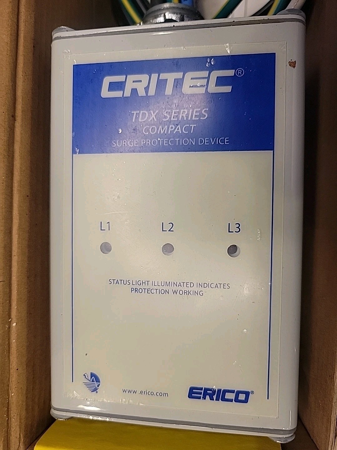 Erico Critec TDX100C120208 Compact TDX Panel Surge Protector 100 kA 120/208 V