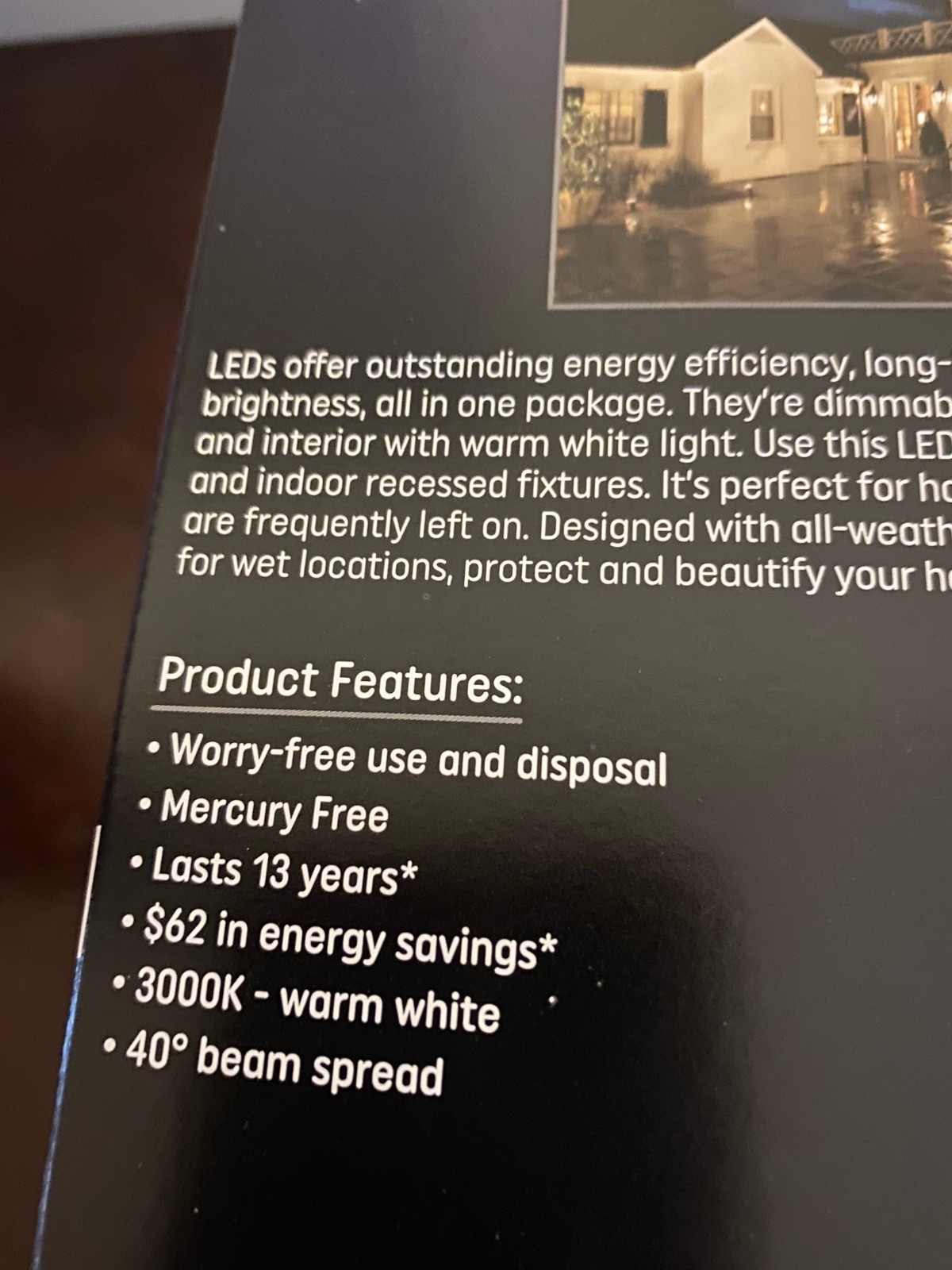 NEW GE LED 7 WATT INDOOR/OUTDOOR WARM WHITE FLOODLIGHT-500 LUMENS-LONG LIFE