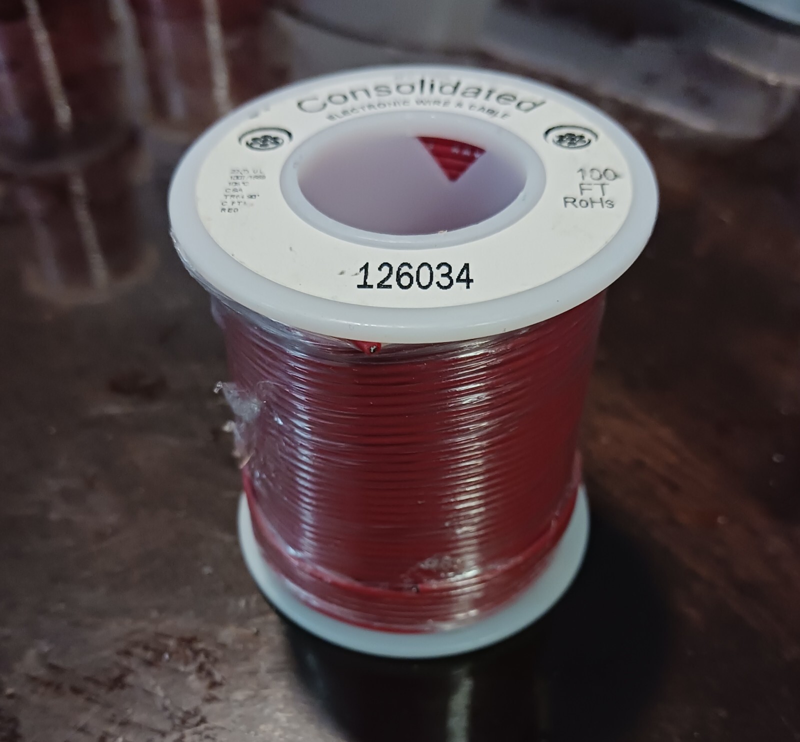 Consolidated Electronic Wire and Cable 100ft Red RoHs