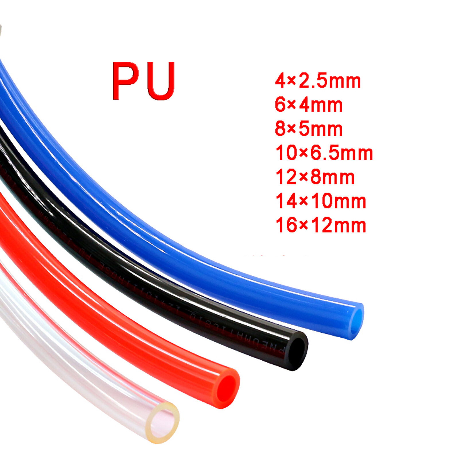 Polyurethane Flexible Tubing Pneumatic PU Pipe Tube Air Water High Pressure Hose