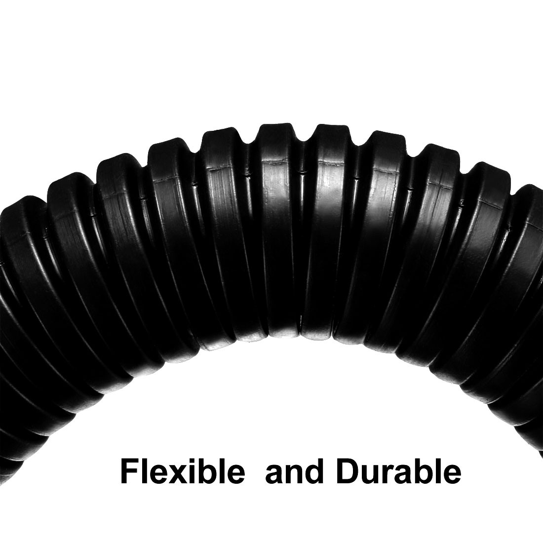 5.7 M 17×21.2 mm PP Flexible Corrugated Conduit Tube for Garden,Office Black
