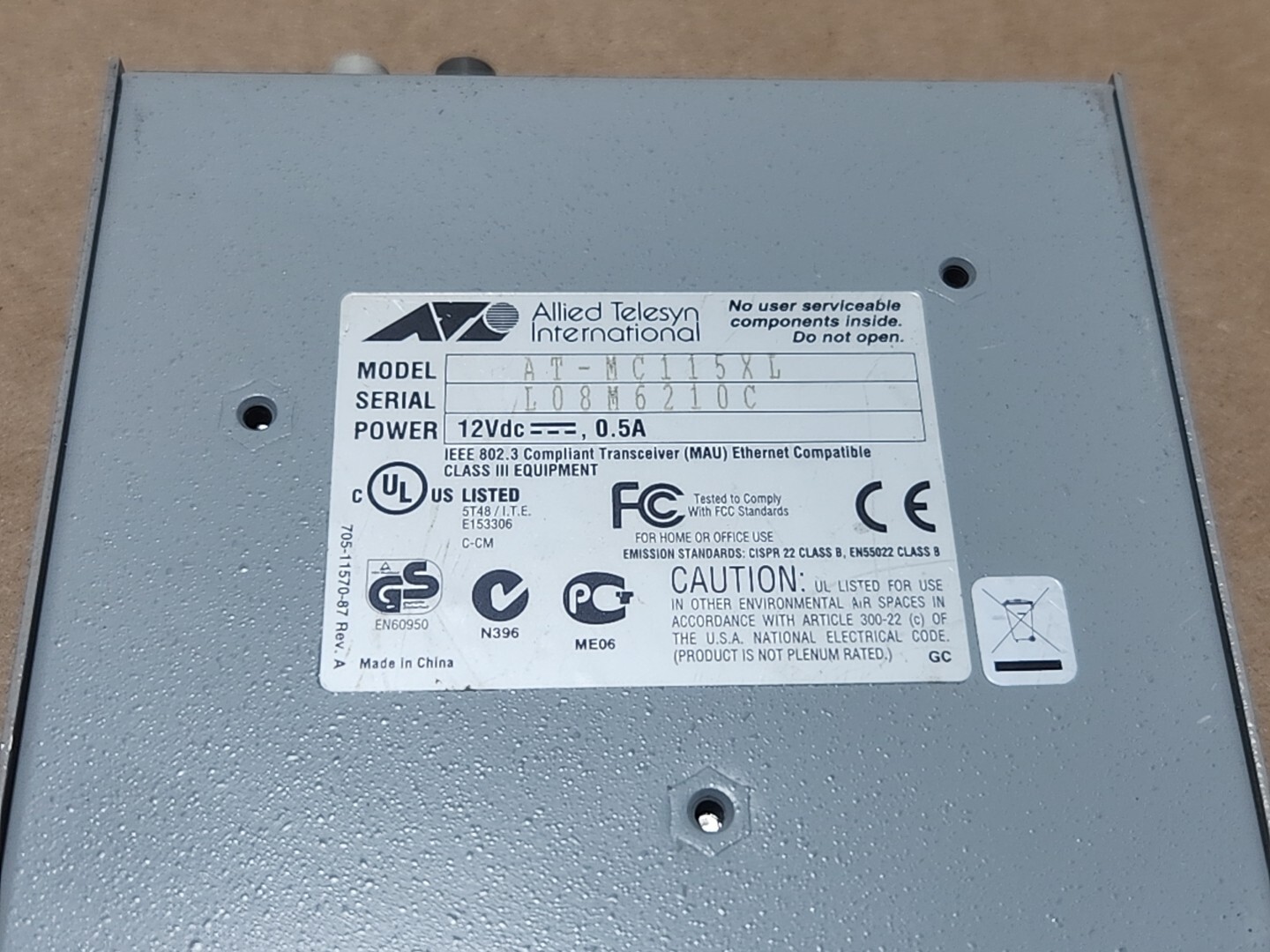 *PREOWNED* Allied Telesyn AT-MC115XL 10/100M Auto-Negotiation Converter Warranty