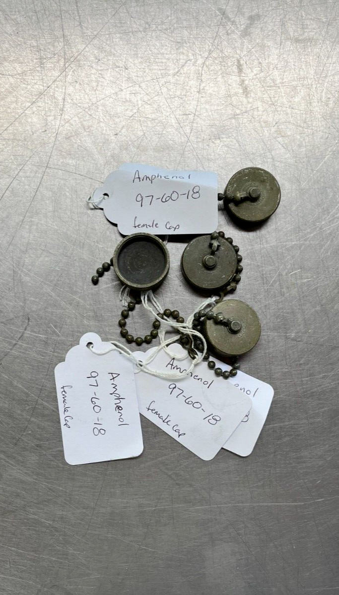 976018 AMPHENOL 97-60-18 FEMALE PLUG DUST CAP SIZE 18 – QTY of 2 Caps