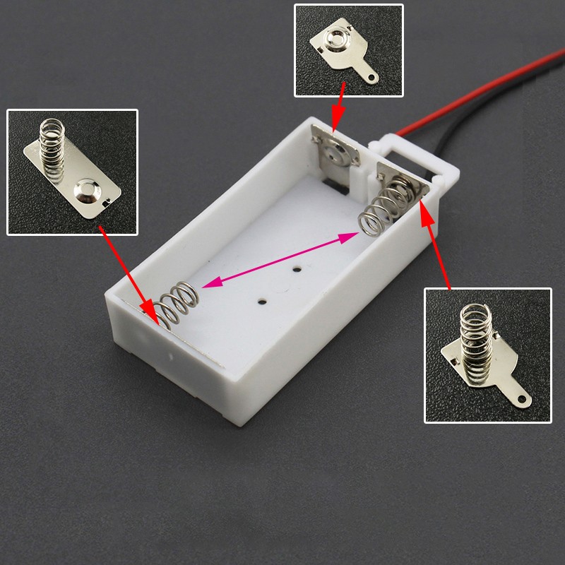 Metal Battery Holder Spring Solder Tab Set for AA Positive Negative Contact