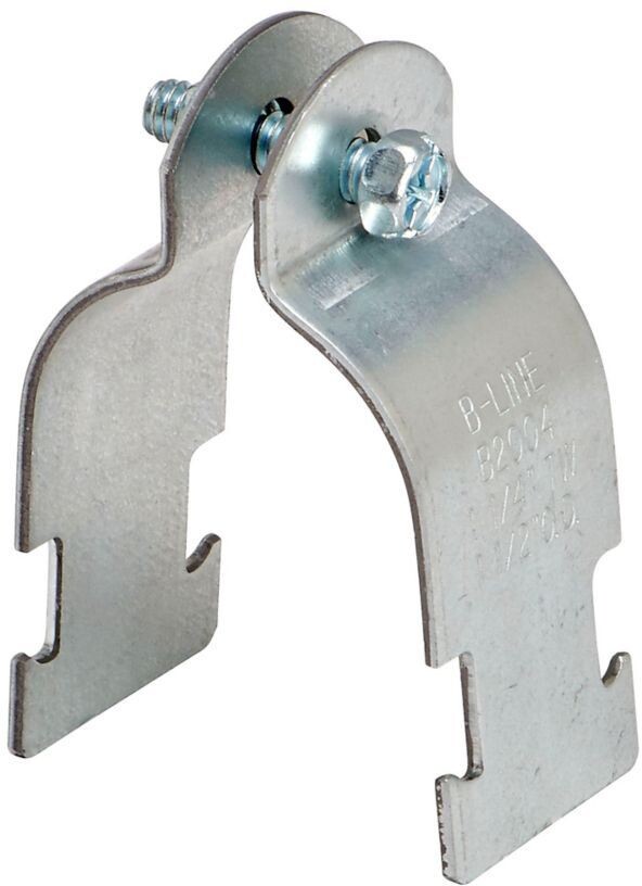 B-Line B2025ZN, 1/2″, Steel, 2-Piece, Pipe/Conduit to Strut Clamp, 1pc
