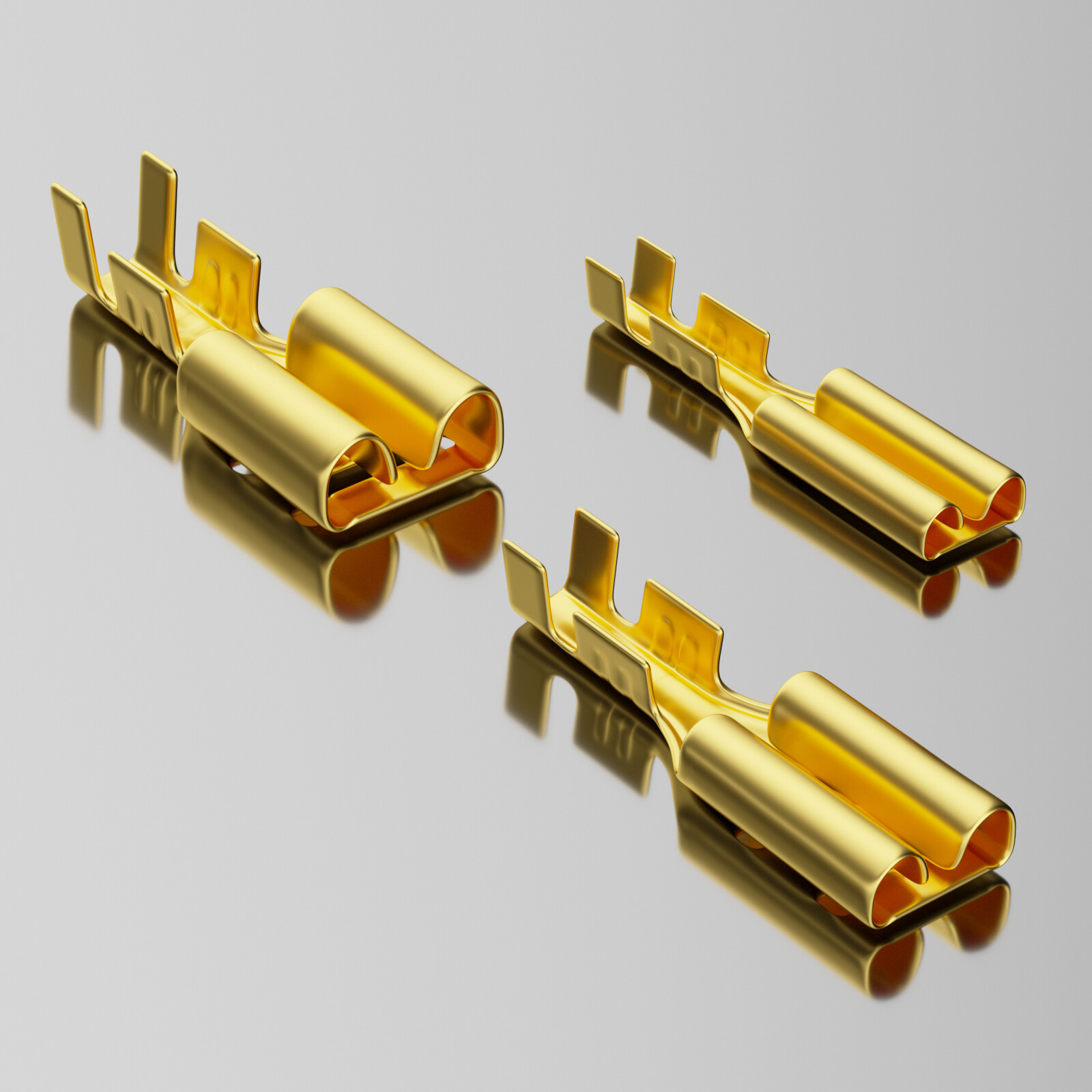 WC63 Series 6.3mm Solderless Terminals 8-Layer Gold/Rhodium Plated 6PCS/Pack