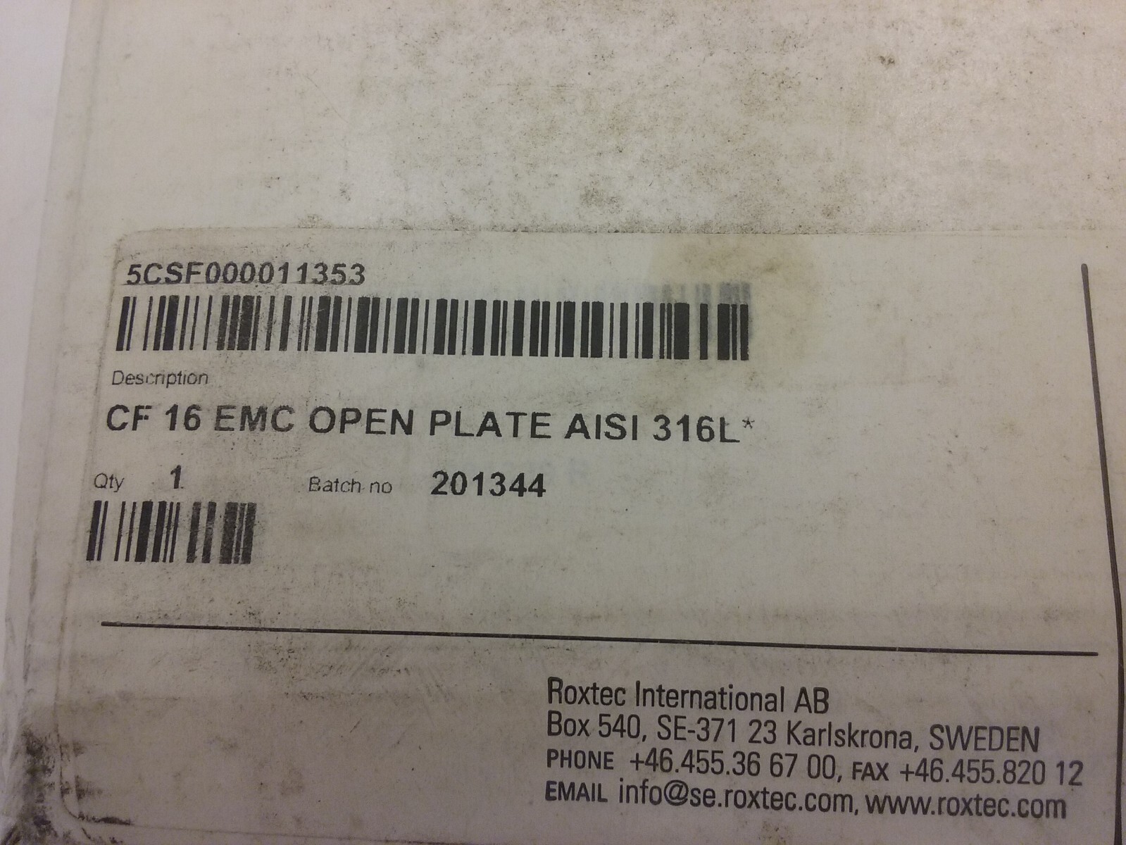 ROXTEC CF 16 EMC OPEN PLATE KIT, AISI 316L, 5CSF000011353, NIB