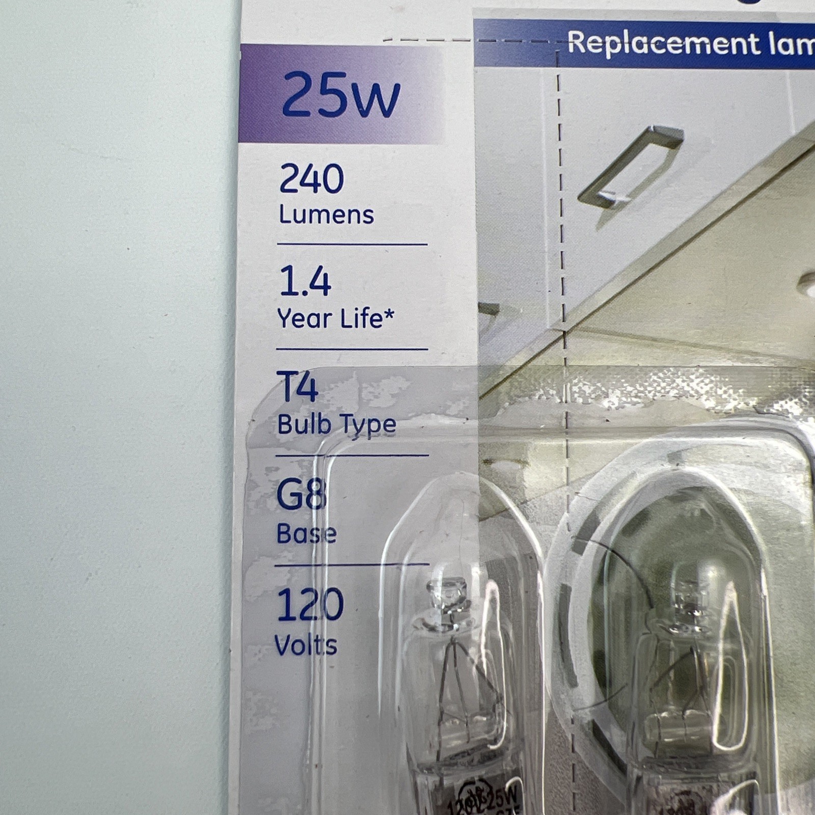 25-Watt T4 Quartz Halogen Replacement Light Bulb 2 Pack 84886 120v 240 L Sealed