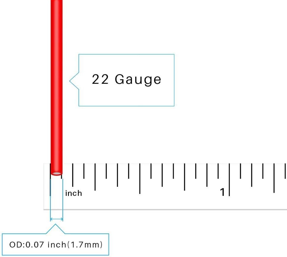 22 Gauge Silicone Wire 10 ft red and 10 ft Black Flexible 22 AWG Stranded Tin…