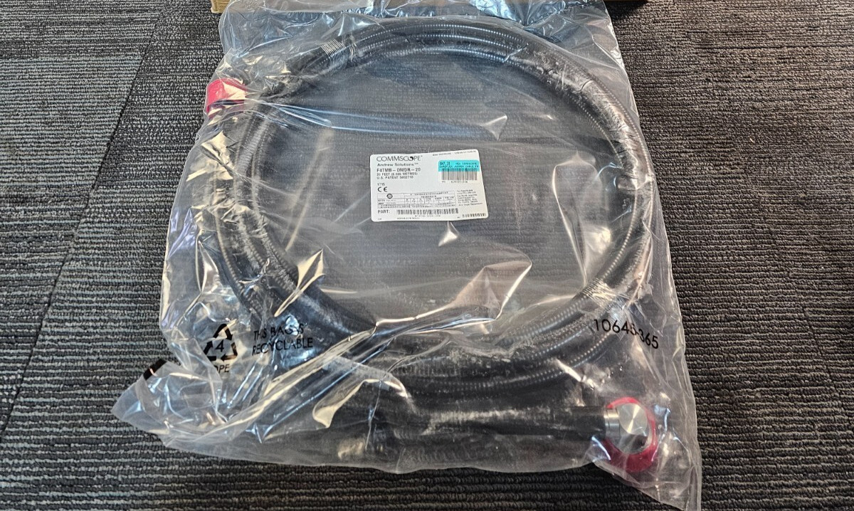 Commscope Sureflex Cable Assembly 20FT FSJ4 TMB Black F4TMB-DMDR-20