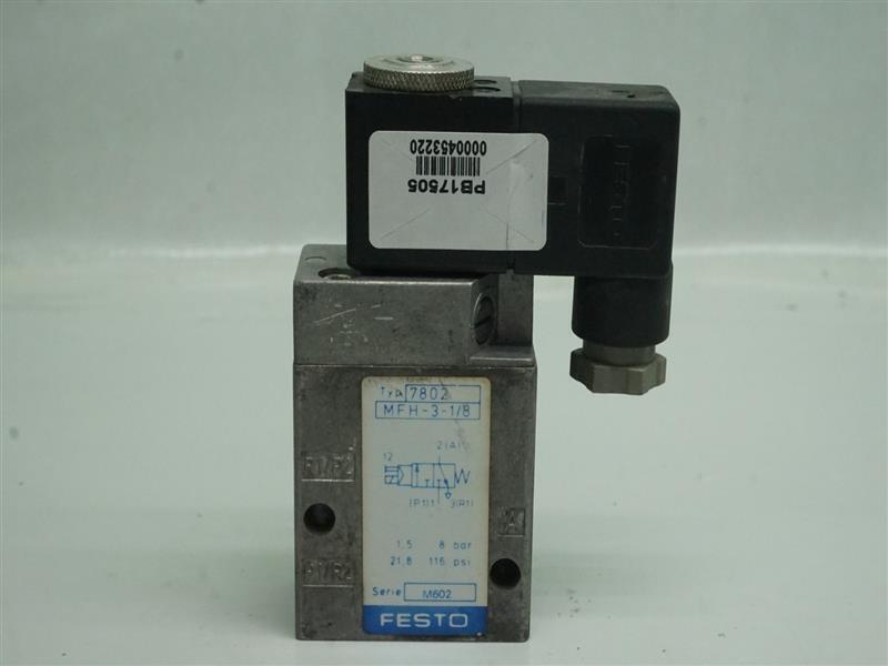 Festo 7802 MFH-3-1/8 Solenoid Valve w/ MSFW-110-50/60 Coil 30 Days Warranty