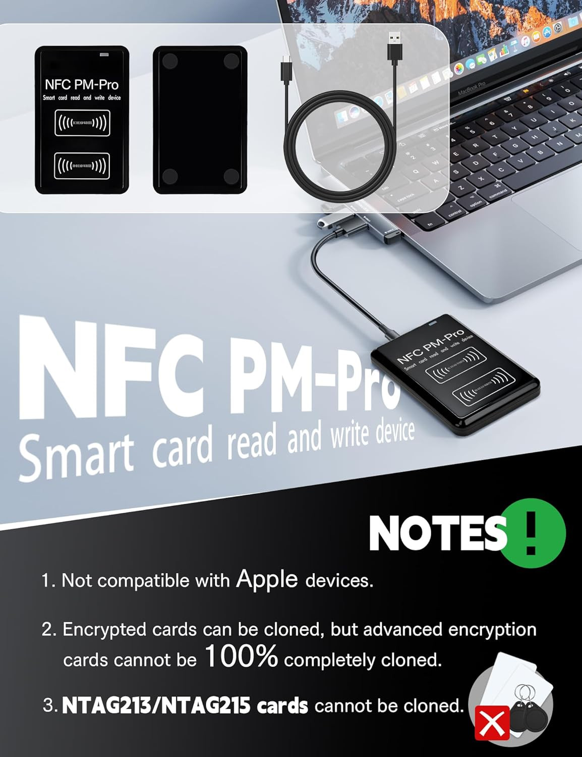 IC&ID RFID Reader Writer,Rfid Copier Applicable to IC 13.56 Mhz and ID 125-500 K