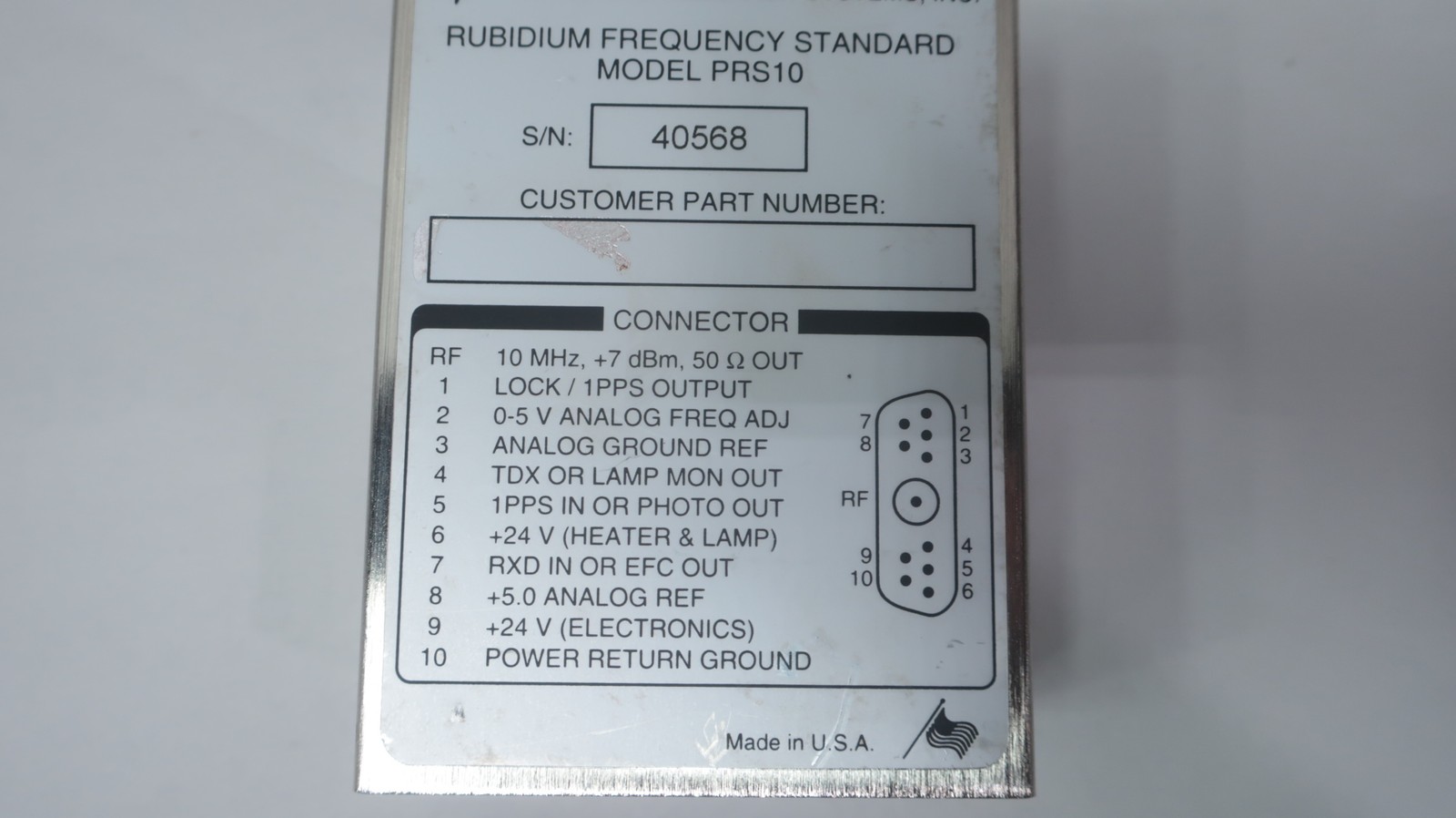 Stanford Research Systems PRS10 Rubidium Frequency Standard 10mhz