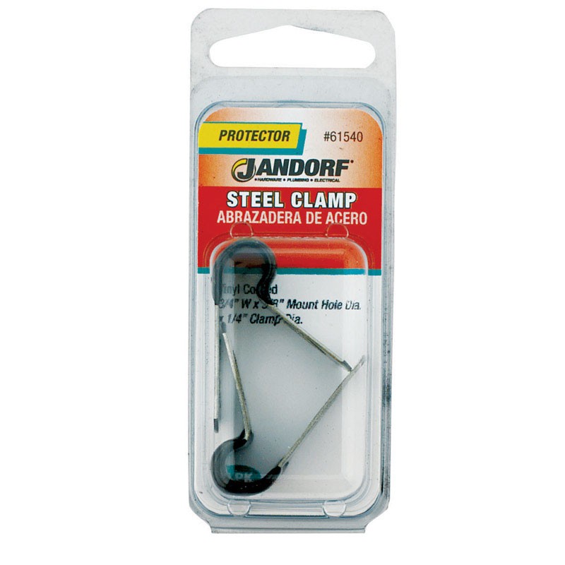 Jandorf 61540 Black Insulated Steel Clamp 1/4 D in.