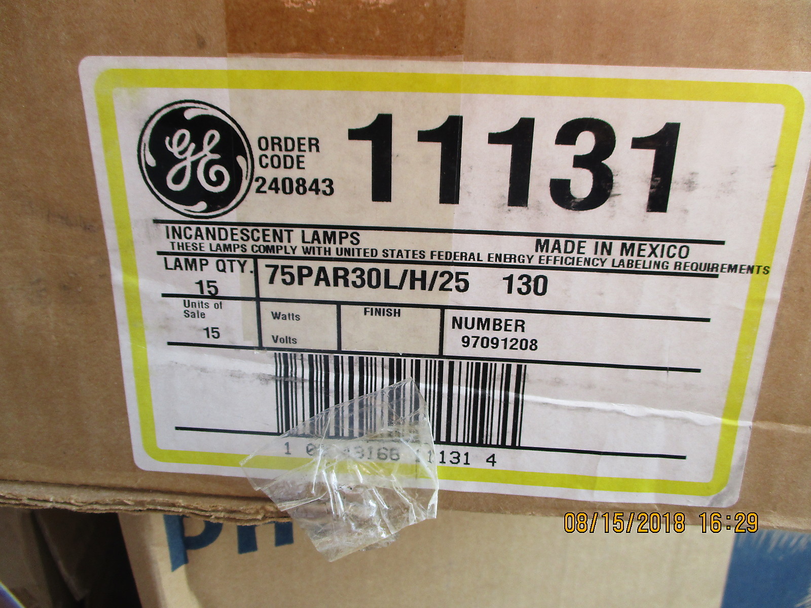 11131 GE Lighting Long Neck Flood – Halogen – 3,000 Life BRAND NEW! LOT OF 15
