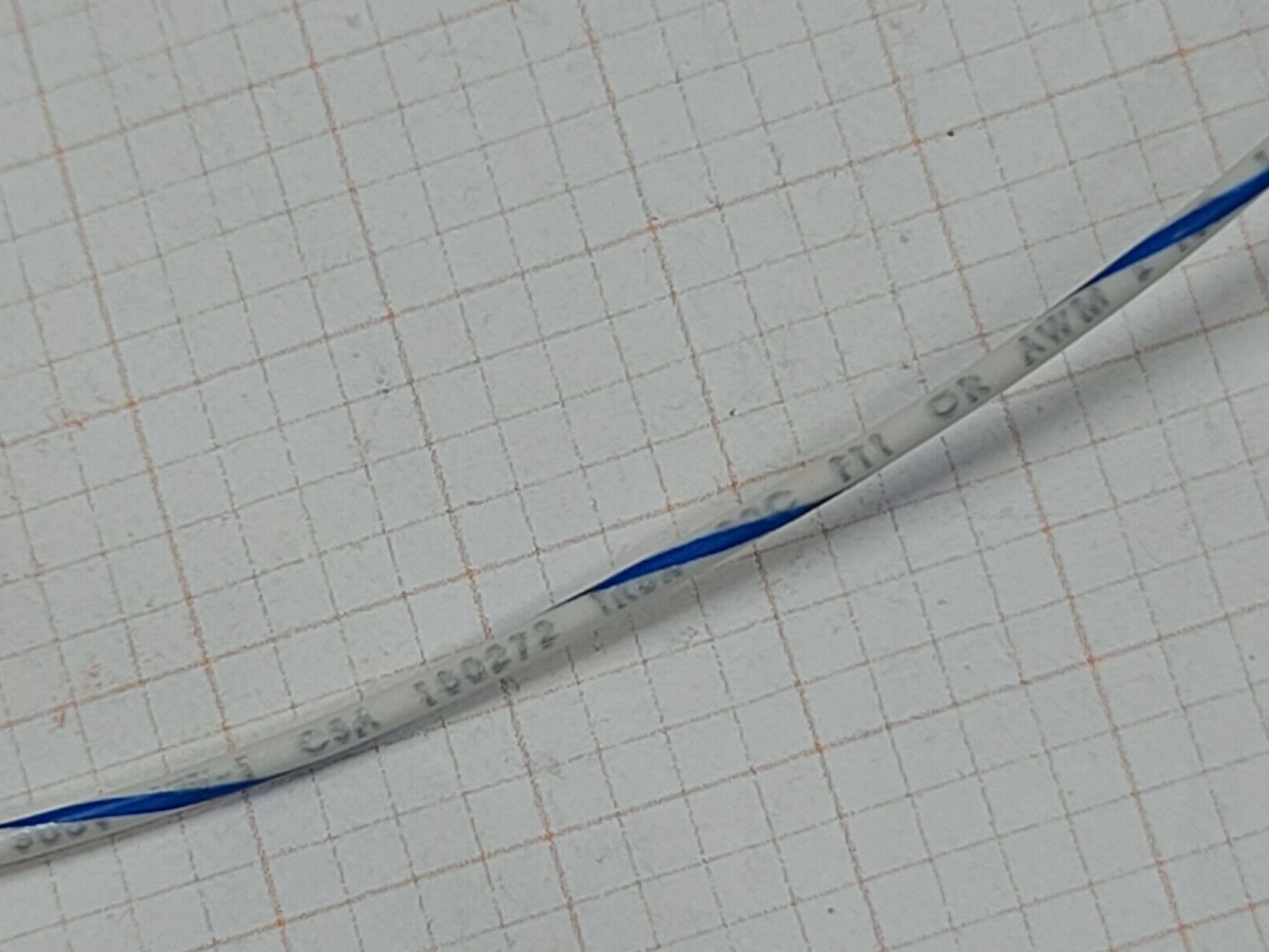 Atlas Wire #20awg 10x30T UL-1007/1569 Hook-Up Wire White w/ Blue Spiral /100ft