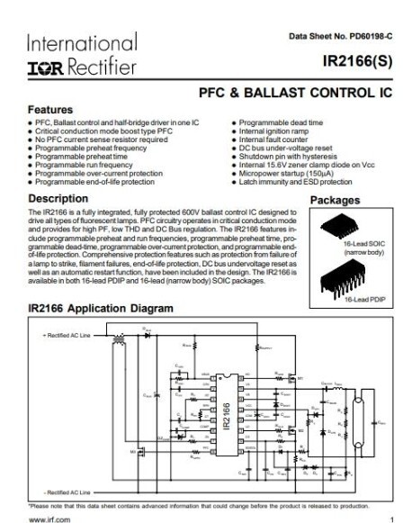10PCS IR2166S IR IC PFC/BALLAST CNTL 50KHZ 16SOIC