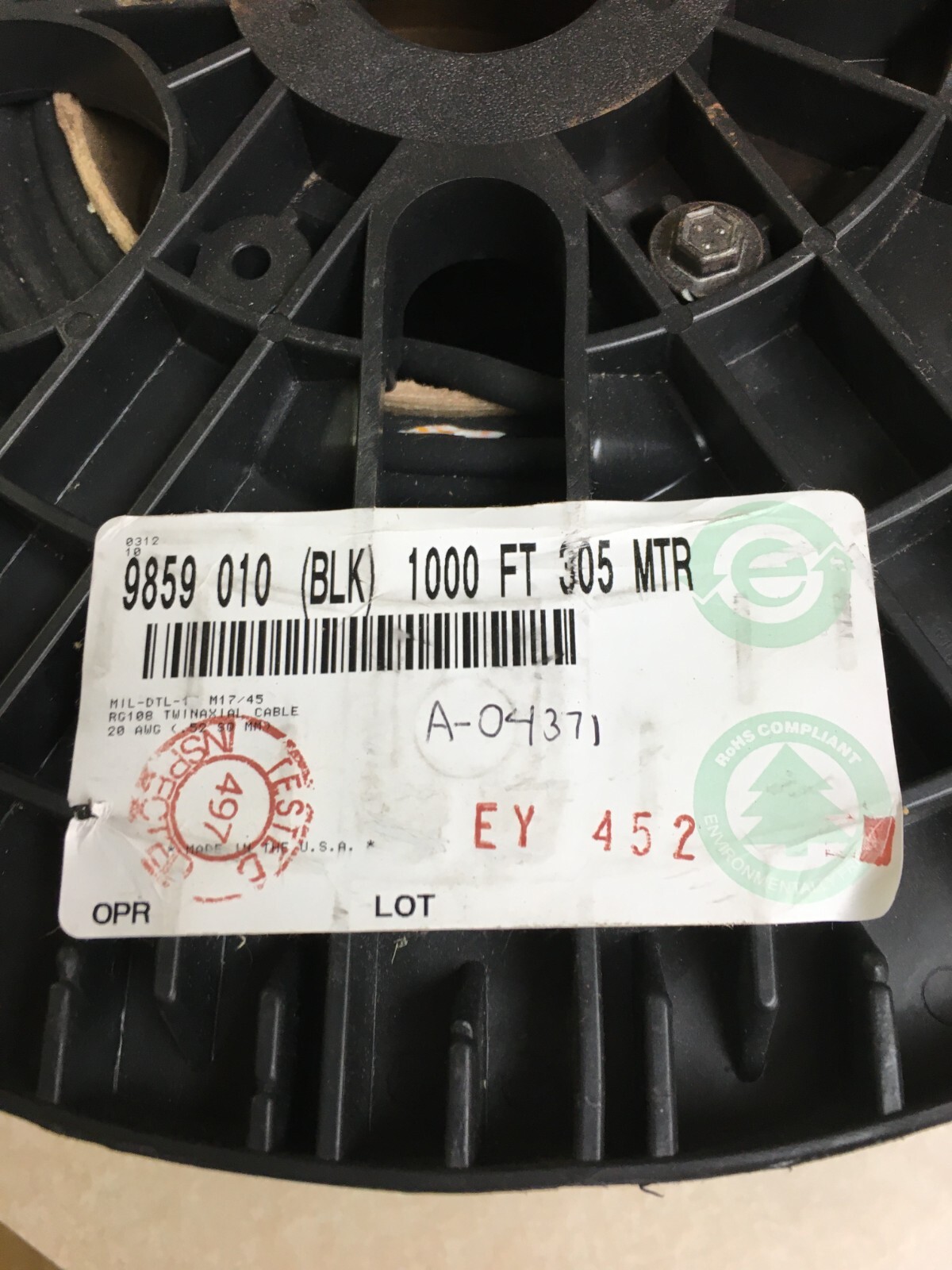 Belden 9859 20 AWG 7×28 RG-108/U Tinned Copper Twinax Cable – Sold by the Foot