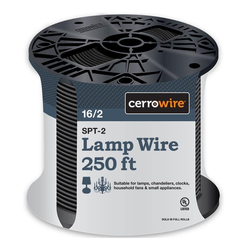 CERROWIRE, 252-1202G3 250-Feet 16/2 Lamp Cord, White