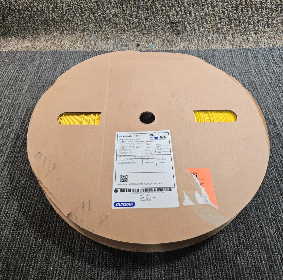 Dunbar M23053/5-110-4 1635F 100FT Polyolefin Single Wall Flexible Heat Shrink 1″