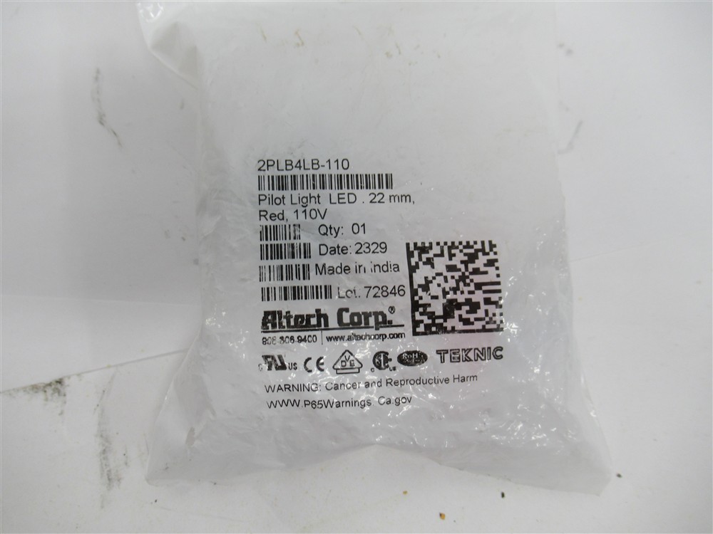 Altech Corp 2PLB4LB-110 , Pilot Light , LED , Red , 110V