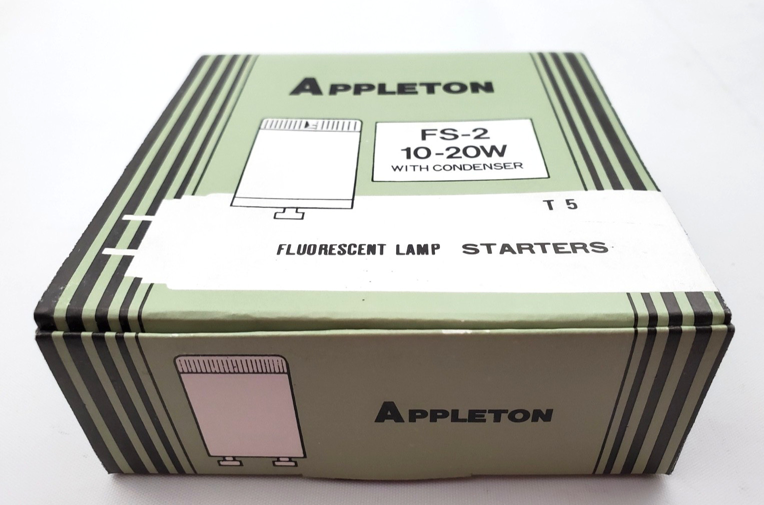 Box of 25 Appleton FS-2 Fluorescent Lamp Starters 10-20 Watt W/ Condenser FS2