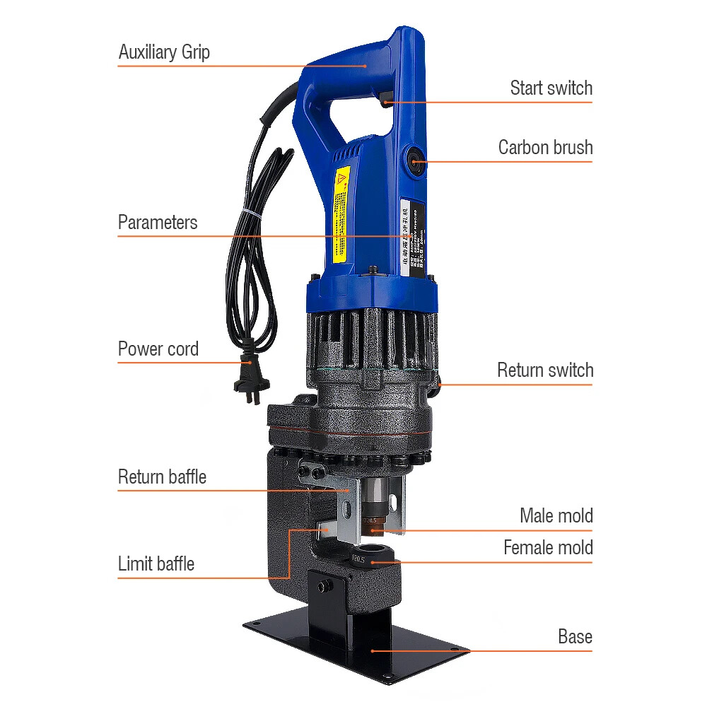 Hydraulic Hole Puncher MHP-20 Puncher Tool Channel Hydraulic Punching Machine