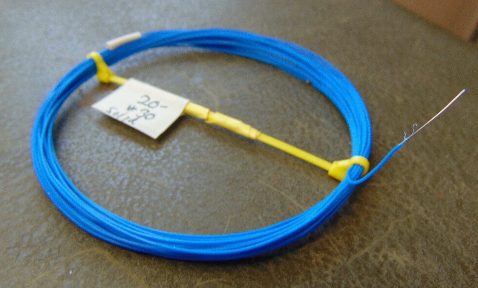 25 feet solid 30 AWG Silver Plated Copper PTFE Wire Blue SPC 1 strand