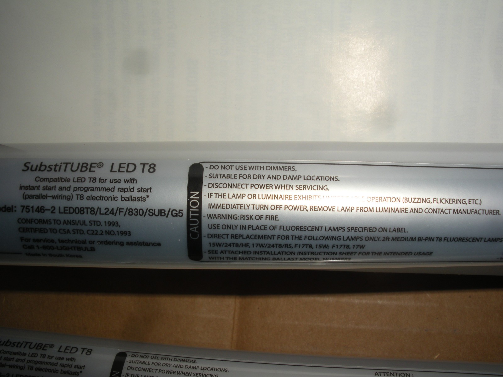 2′ LED tube lamp 8.5w T8 Osram SubstiTUBE lot/10pcs direct replacement 75146-2