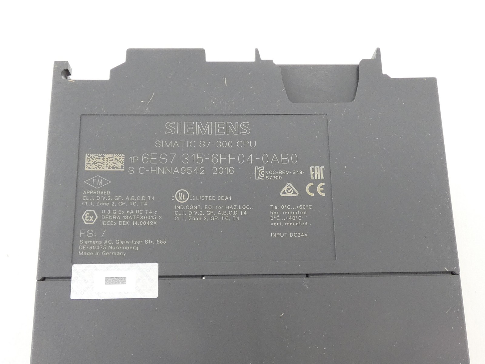 Siemens 6ES7 315-6FF04-0AB0 SIMATIC S7-300 Central Processing Unit CPU315F-2 …