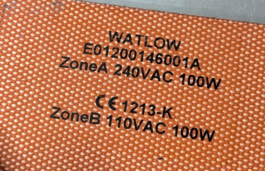 Watlow E01200146001A Silicone Heater Pad 200W Dual Zone 240V 110V Plate