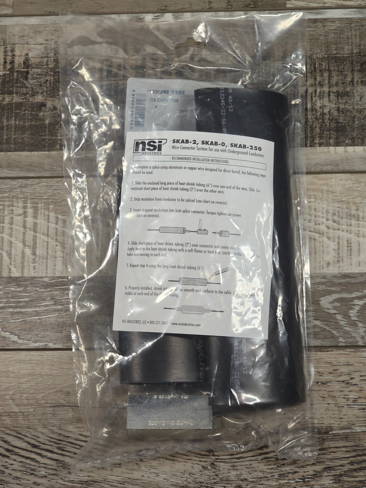NSI SKAB-250 Direct Burial Dual Rated Butt Splice Kit – 1/0 AWG to 250 MCM