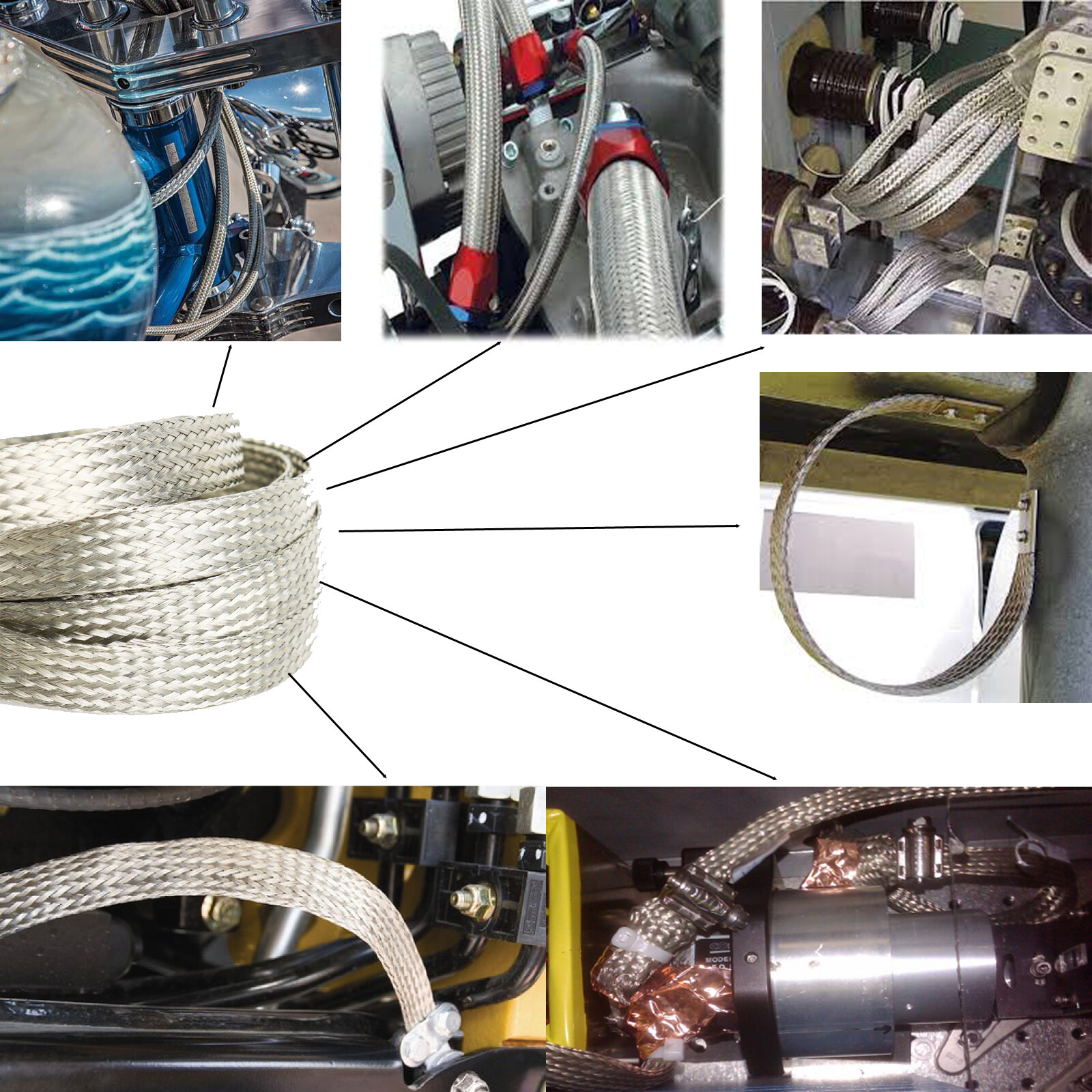 Flat Tinned Copper Braid Sleeve Flexible EMI RFI Shielding Wire Ground Mesh Lot