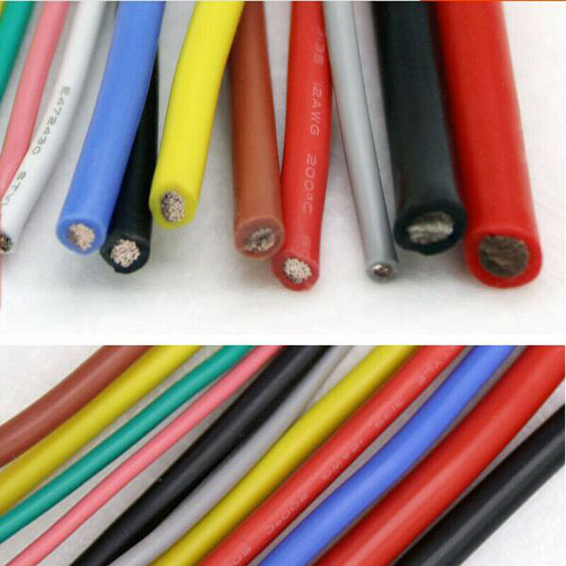 Silicone Cable Flexible Wire 10 12 14 16 18 20 22 24 26 28 30AWG UL3135 – Black