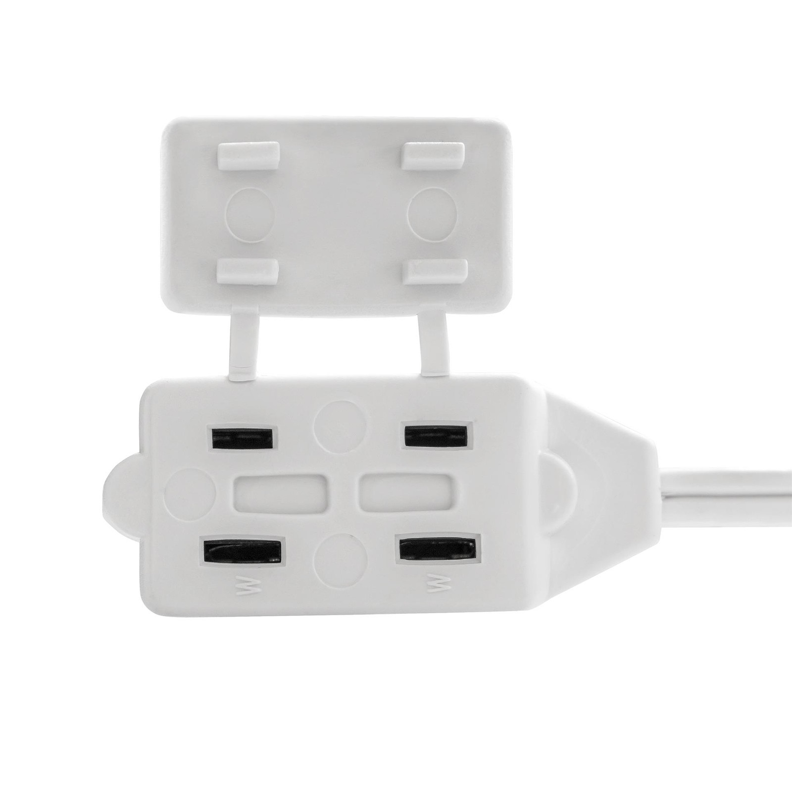 3-Outlet Indoor Extension Power Cord with Protection Outlet Cover 6 Feet White
