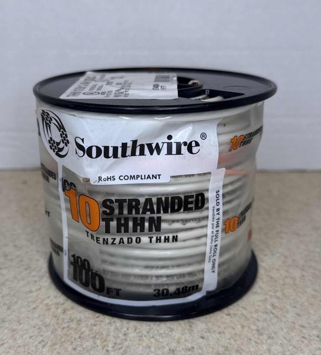 SouthWire THHN 10 AWG 100ft White Stranded CU Building Wire