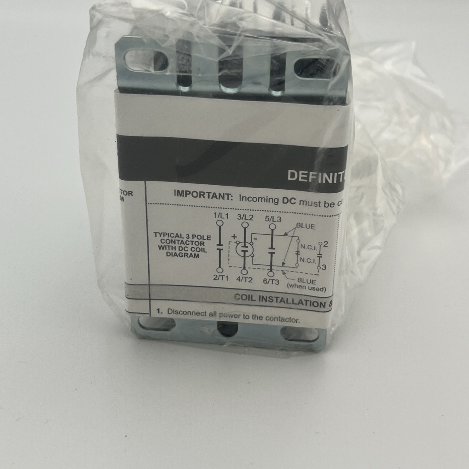Eaton C25DNF340A 600V 40/60A Contactor 3P Quick Connect Terminals