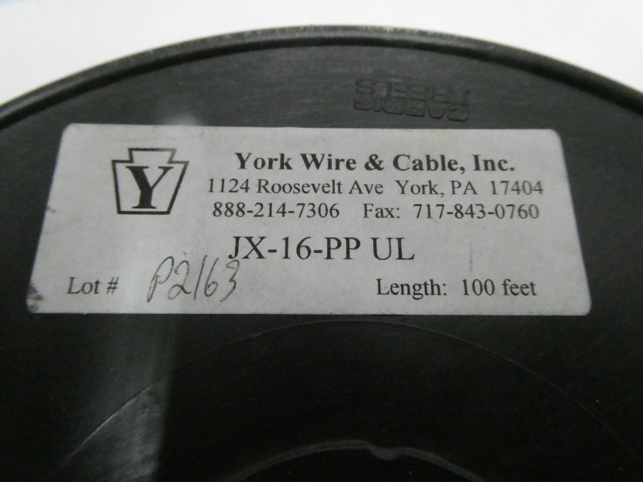 York JX-16-PP UL Wire 2con 16awg 100ft