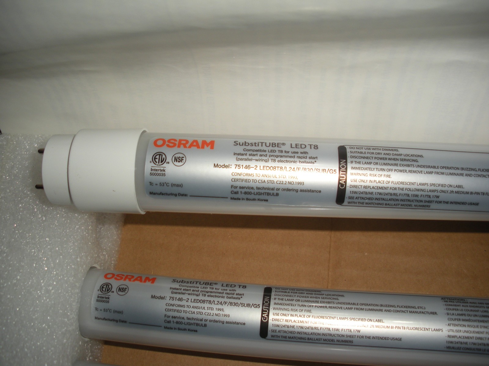 2′ LED tube lamp 8.5w T8 Osram SubstiTUBE lot/10pcs direct replacement 75146-2