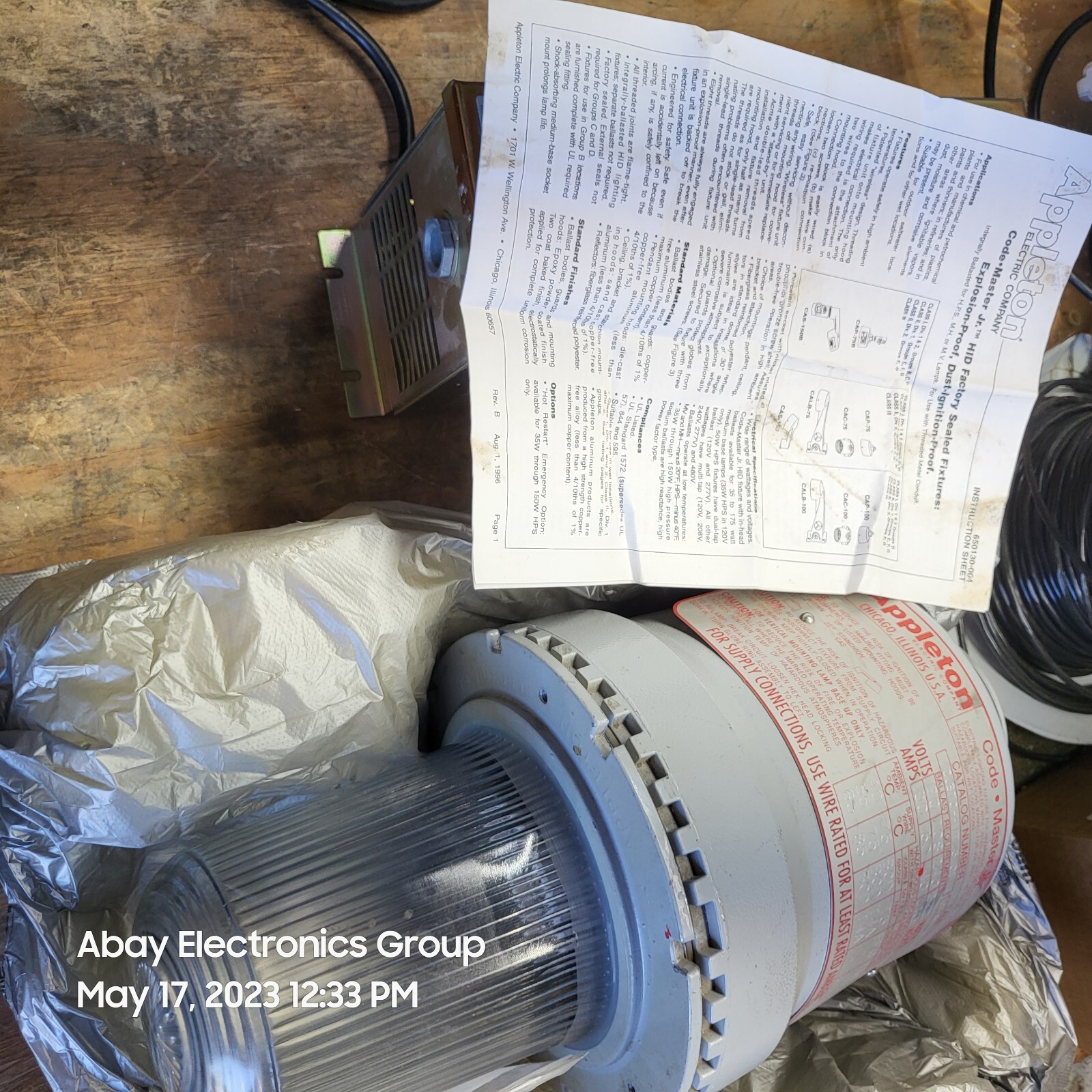 CJB70H-MT EMERSON APPLETON Code Master Jr Sealed Explosionproof HID NEW $299