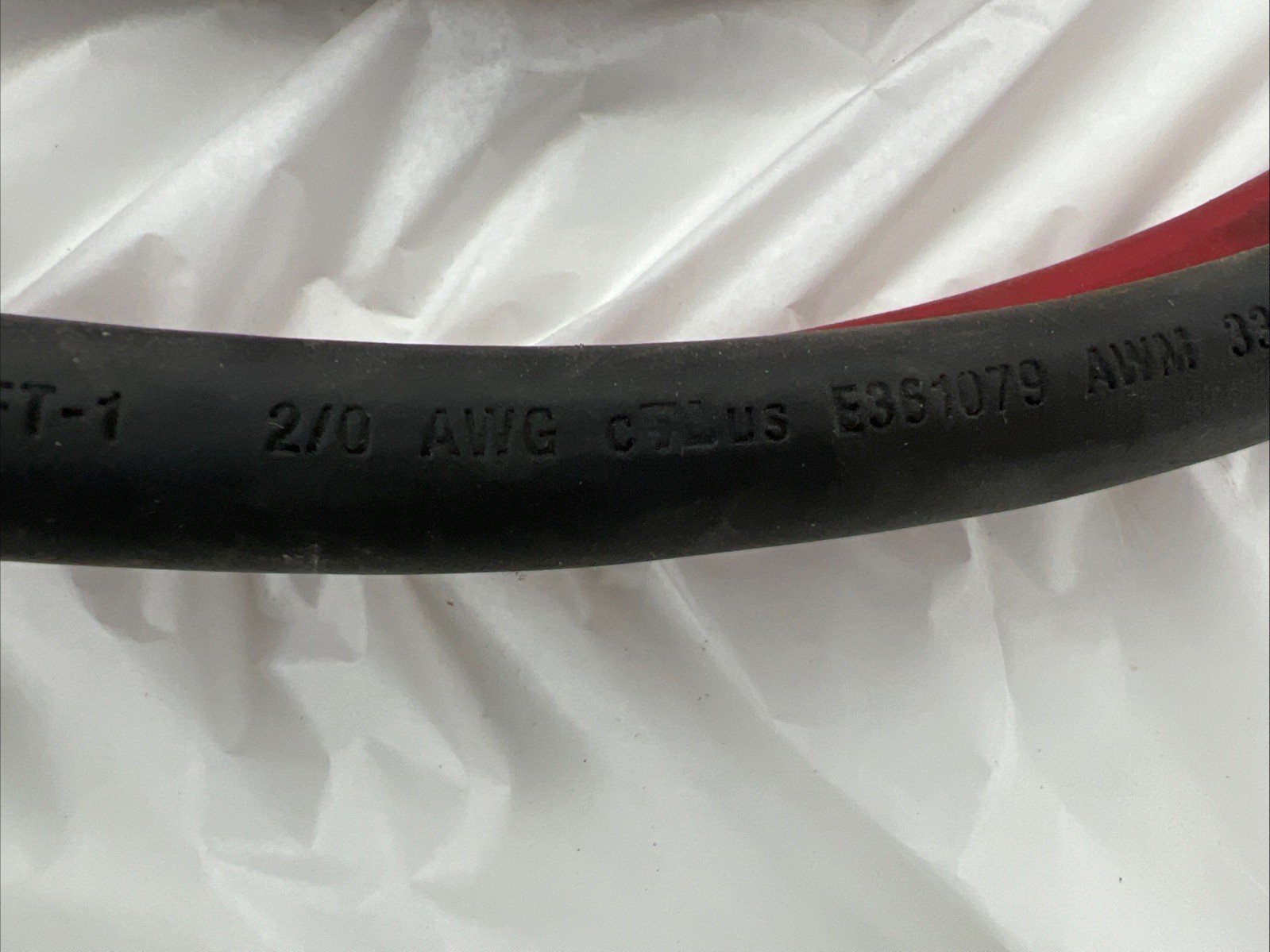2/0 Gauge Pure Copper Ultra Flexible Welding & Battery Cable Black & Red w Lug