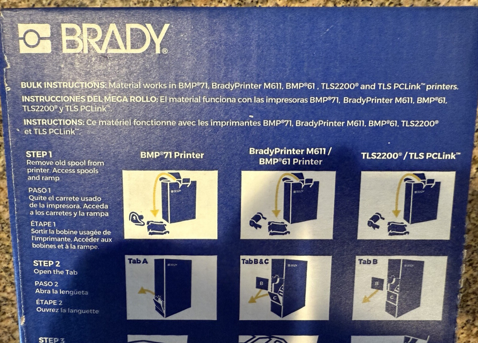 Brady BM71-12-109 ~ (Qty 1000 Roll) ~ 3″ x .75″ ~ Product 114867 ~ B-109 ~ New