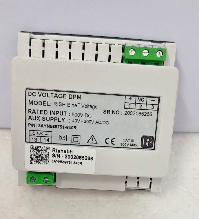 Rishabh Rish Eine Voltage DC Voltage DPM P/N- 3AYN569751-640R